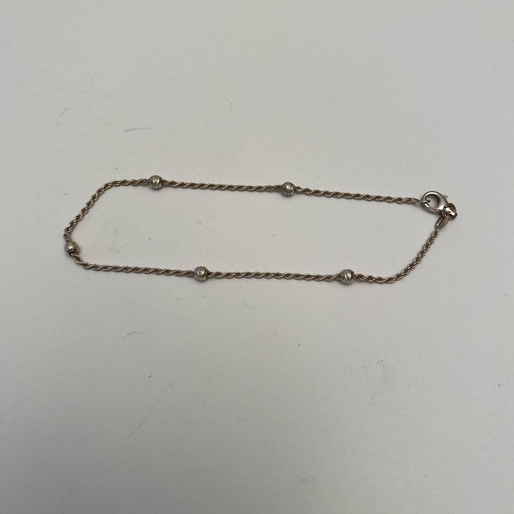 Sterling silver rope chain anklet